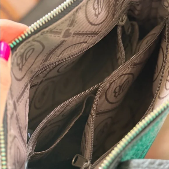 Brighton Lara Soft Tote Ferrara Collection Black Embossed Leather Tote/Crossbody - Picture 6 of 13